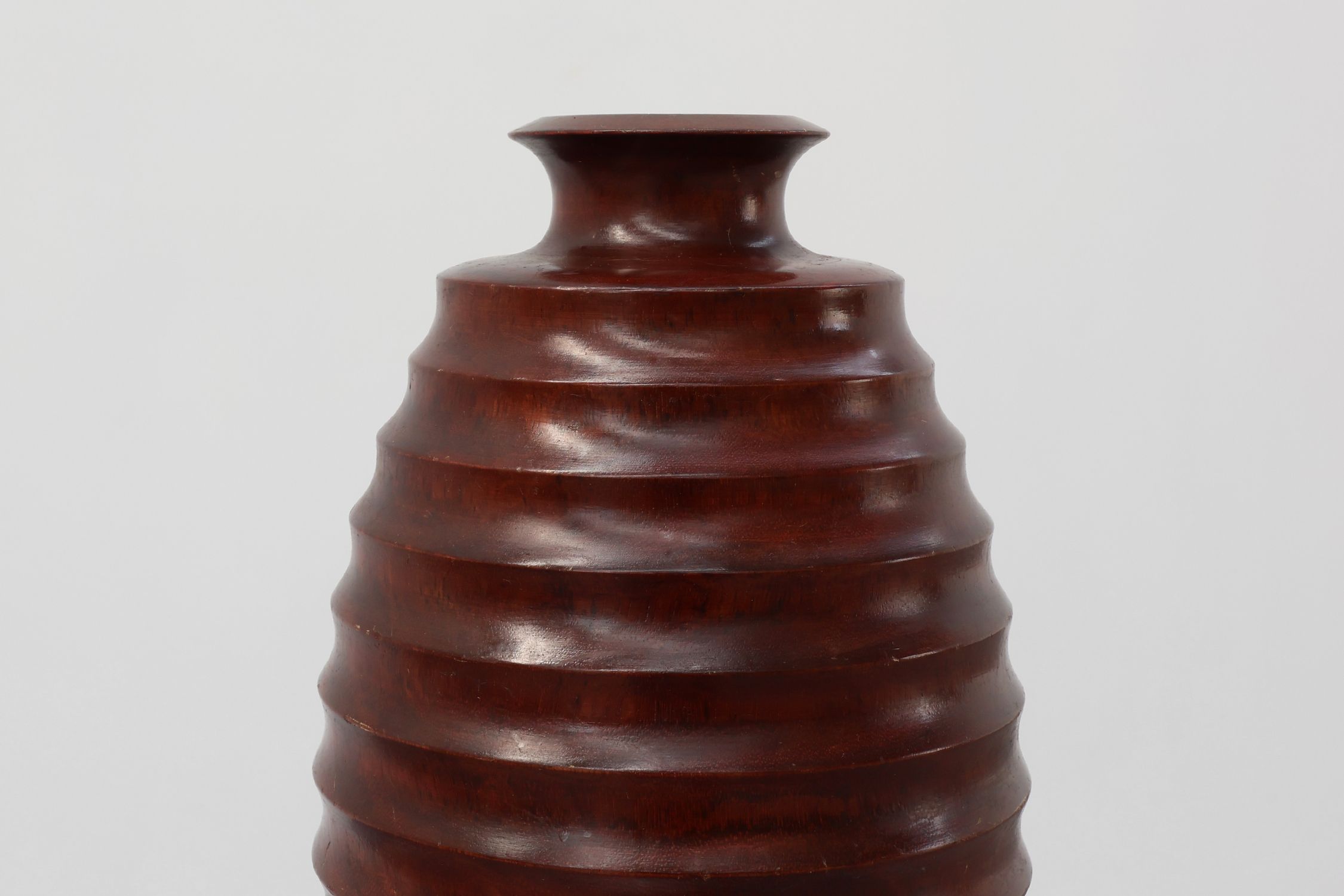 Large French turned wood vase in Art Deco style, ca. 1925thumbnail